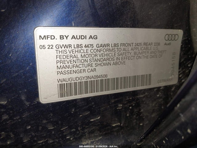 2022 AUDI A3 WAUGUDGY3NA094508 Photo 8