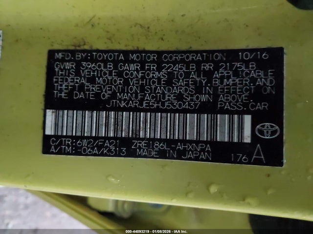JTNKARJE5HJ530437 Toyota COROLLA IM