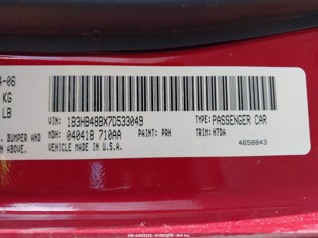 2007 DODGE CALIBER 1B3HB48BX7D533049 Photo 8