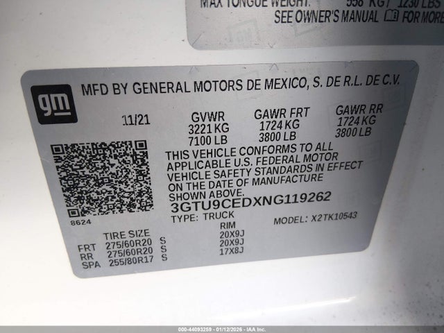 3GTU9CEDXNG119262 GMC Sierra 1500 Limited 4wd Short Box Elevation