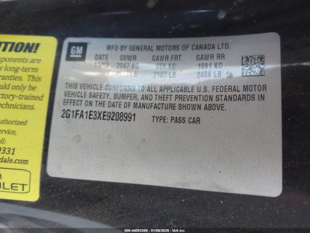 2014 CHEVROLET CAMARO 2G1FA1E3XE9208991 Photo 8