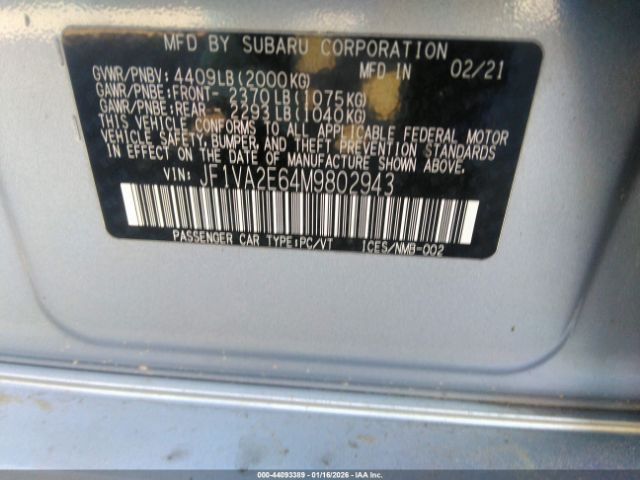 2021 SUBARU WRX STI JF1VA2E64M9802943 Photo 8