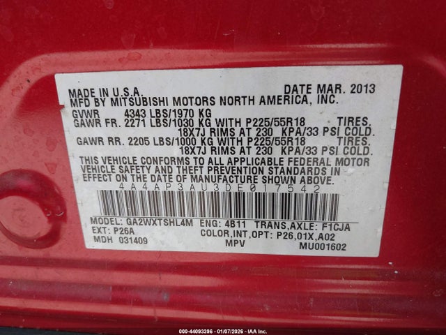 2013 MITSUBISHI OUTLANDER SPORT 4A4AP3AU3DE017542 Photo 8