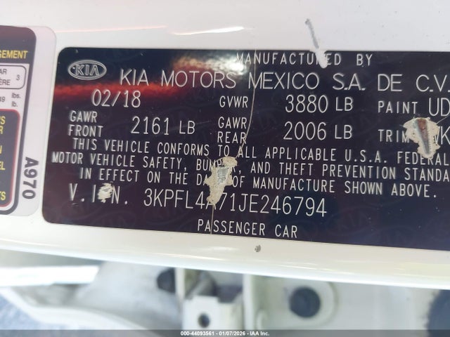 KIA FORTE S 2018 3KPFL4A71JE246794 Image 9