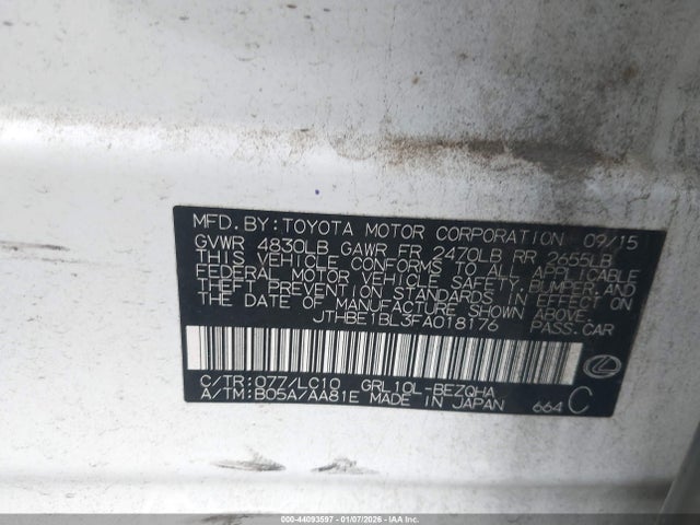 Lexus GS 350 2015 JTHBE1BL3FA018176 Image 9