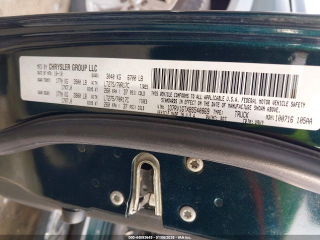 2011 RAM RAM 1500 1D7RV1GTXBS540869 Photo 8