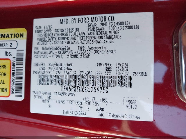 2016 FORD MUSTANG 1FA6P8TH6G5256958 Photo 8