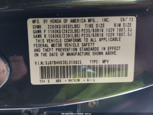 2014 ACURA RDX 5J8TB4H53EL010625 Photo 8