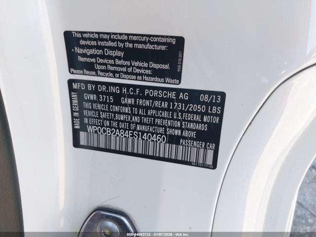 2014 PORSCHE BOXSTER WP0CB2A84ES140460 Photo 8