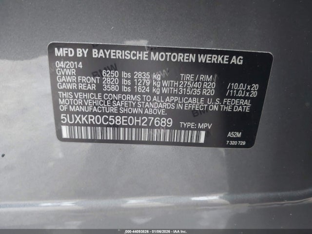 5UXKR0C58E0H27689 BMW X5 Xdrive35i