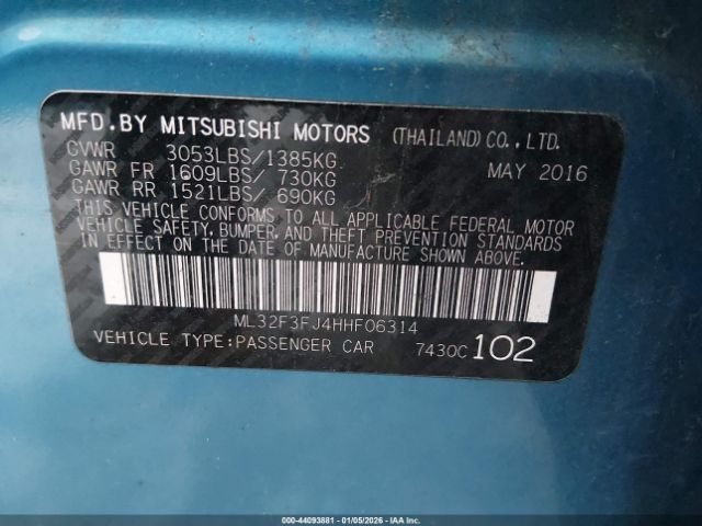 2017 MITSUBISHI MIRAGE G4 ML32F3FJ4HHF06314 Photo 8