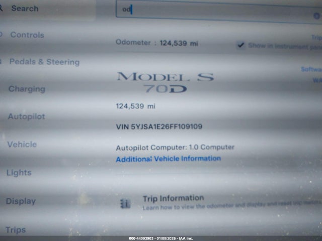 2015 TESLA MODEL S 5YJSA1E26FF109109 Photo 6