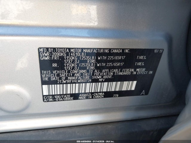 Toyota Rav4 Xle 2020 2T3W1RFV4LW060734 Image 9