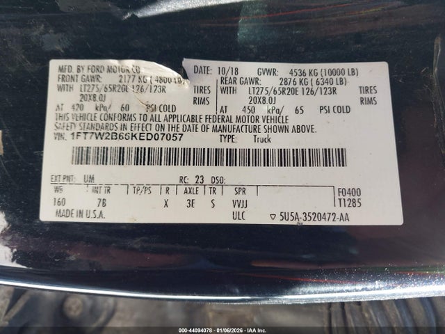 Ford F-250 Platinum 2019 1FT7W2B66KED07057 Image 9