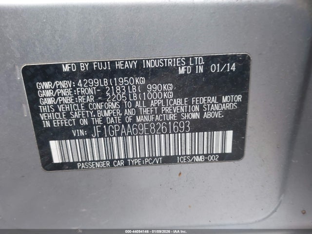 Subaru Impreza 2.0i 2014 JF1GPAA69E8261693 Image 9