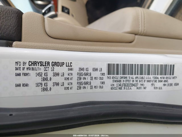 2013 JEEP GRAND CHEROKEE 1C4RJFBG3DC594637 Photo 8