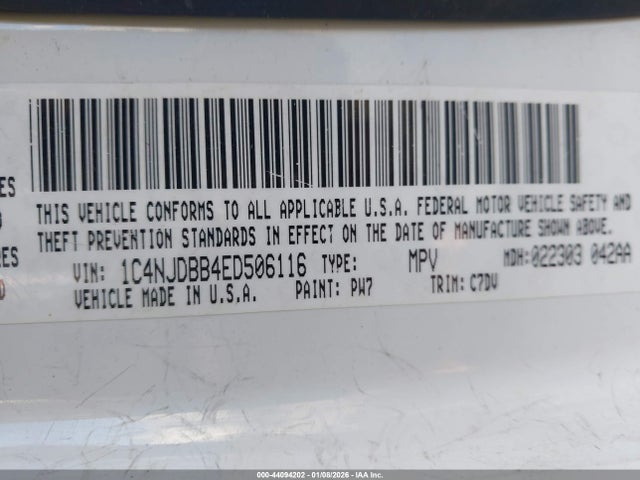 2014 JEEP COMPASS 1C4NJDBB4ED506116 Photo 8