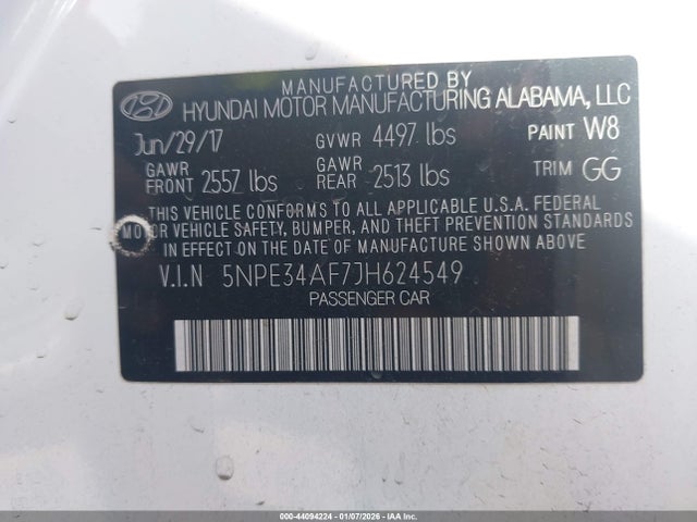 5NPE34AF7JH624549 Hyundai SONATA SEL