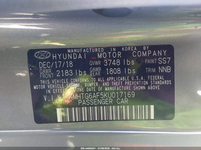 Продажа на аукционе авто 2019 Hyundai Veloster 2.0, vin: KMHTG6AF5KU017169, номер лота: 44094241