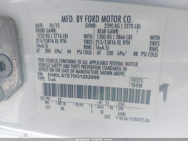Ford Transit Connect Xl 2016 NM0LS7E70G1252998 Image 9