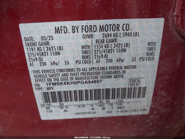 2023 FORD EXPLORER 1FMSK8KH0PGA94897 Photo 8