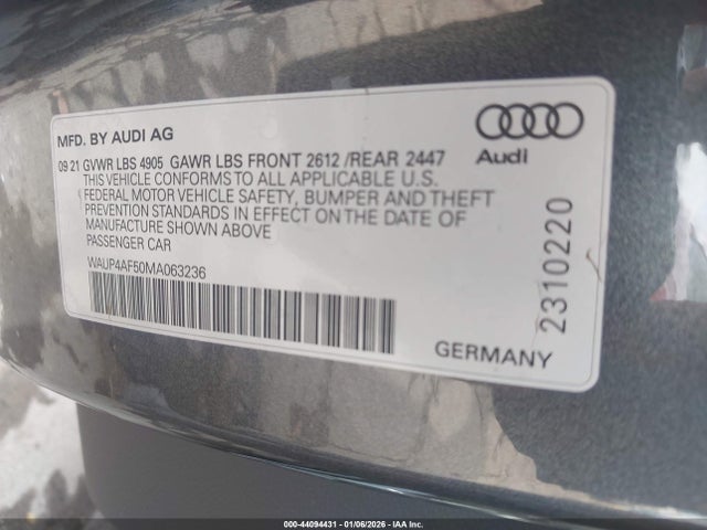 2021 AUDI S5 WAUP4AF50MA063236 Photo 8