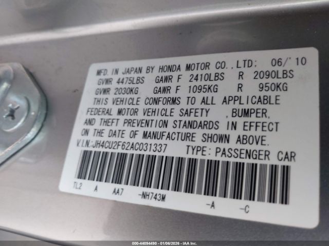 2010 ACURA TSX JH4CU2F62AC031337 Photo 8