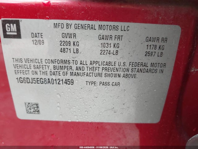 2010 CADILLAC CTS 1G6DJ5EG8A0121459 Photo 8