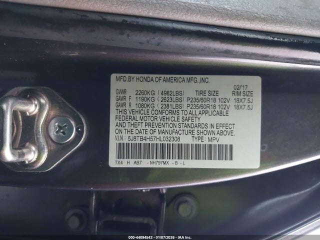 Acura Rdx Technology Acurawatch Plus Packages/w/technology Package 2017 5J8TB4H57HL032308 Image 9