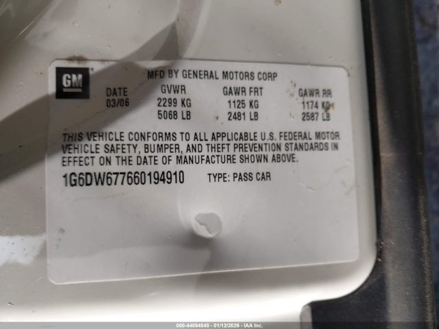2006 CADILLAC STS 1G6DW677660194910 Photo 8