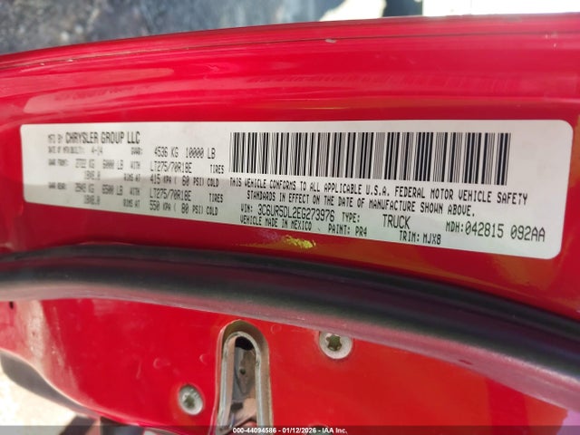 2014 Ram 2500 Big Horn მანქანა იყიდება აუქციონზე, vin: 3C6UR5DL2EG273976, აუქციონის ნომერი: 44094586