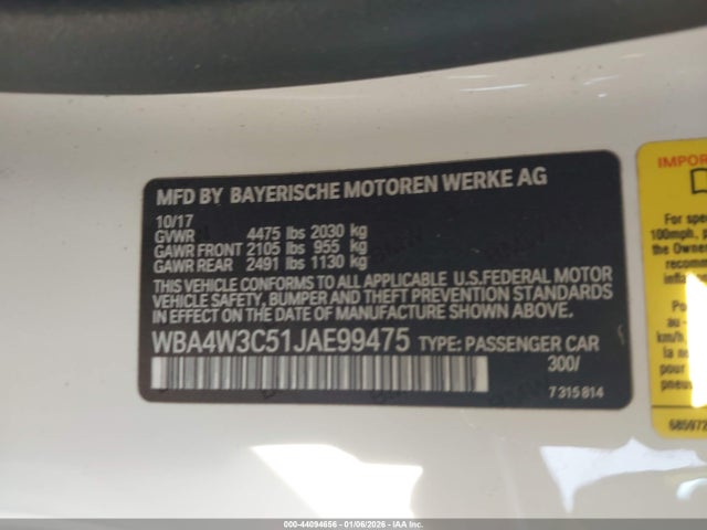 BMW 430I 2018 WBA4W3C51JAE99475 Image 9