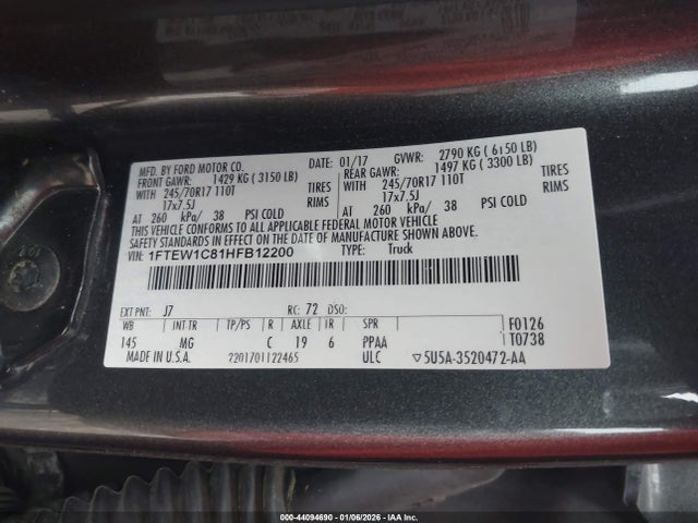 Ford F-150 Xlt 2017 1FTEW1C81HFB12200 Image 9