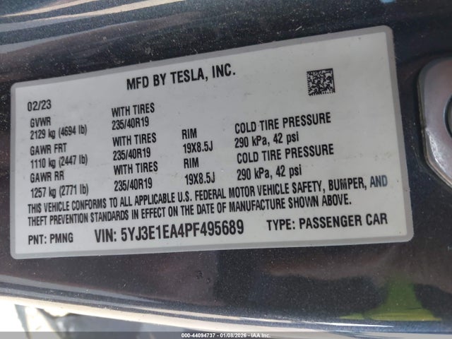 2023 TESLA MODEL 3 5YJ3E1EA4PF495689 Photo 8