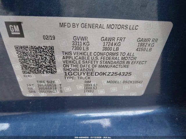 1GCUYEED0KZ254325 Chevrolet Silverado 1500 Rst