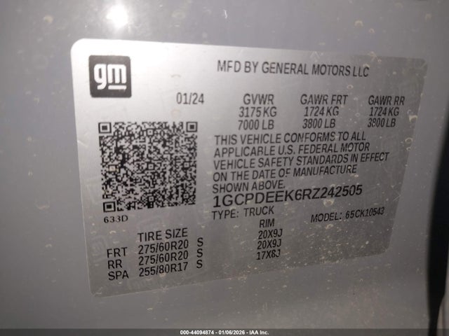 1GCPDEEK6RZ242505 Chevrolet Silverado 1500 4wd Short Bed Rst