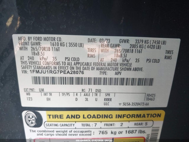 1FMJU1RG7PEA28076 Ford Expedition Timberline
