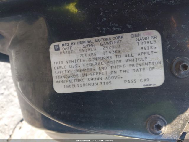 1987 CADILLAC ELDORADO 1G6EL1184HU613785 Photo 8