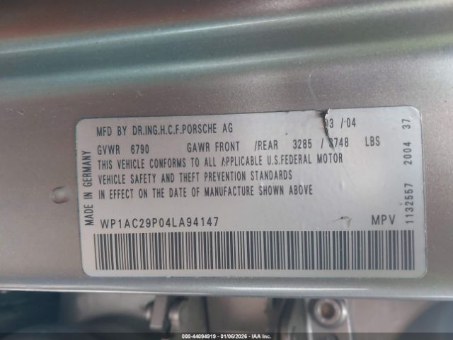 2004 PORSCHE CAYENNE WP1AC29P04LA94147 Photo 8