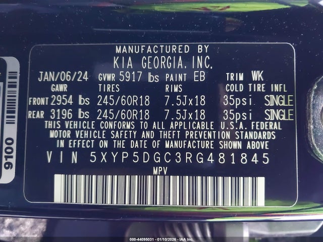 5XYP5DGC3RG481845 KIA Telluride Sx X-pro