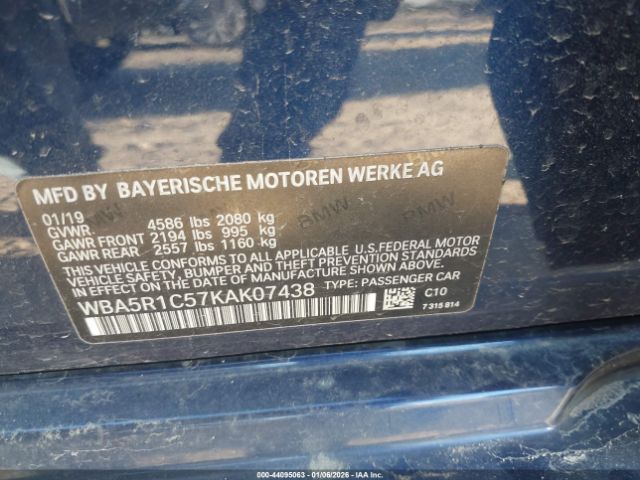 2019 BMW 330I WBA5R1C57KAK07438 Photo 8