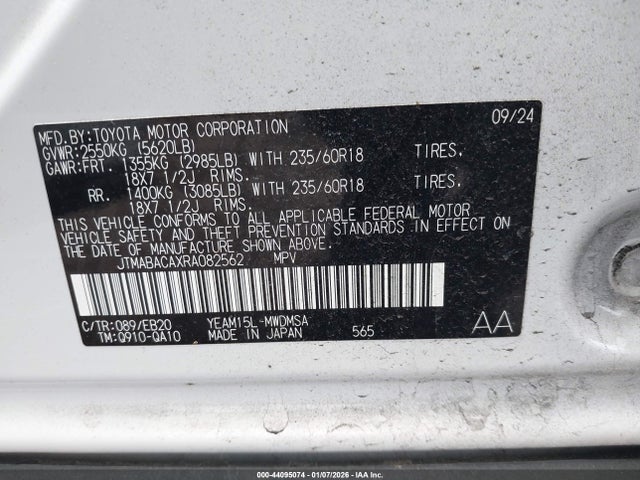 Toyota BZ4X XLE 2024 JTMABACAXRA082562 Image 9