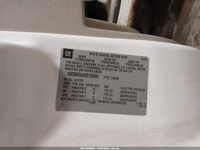 2009 CHEVROLET SILVERADO 1500 1GCEK29J99Z126955 Photo 8
