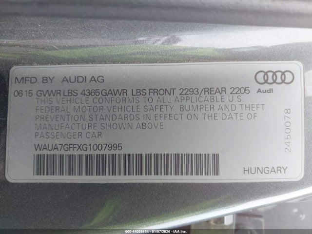 2016 AUDI A3 WAUA7GFFXG1007995 Photo 8