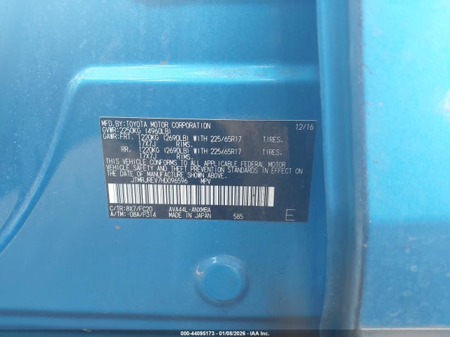 JTMRJREV7HD096596 Toyota Rav4 Hybrid Xle