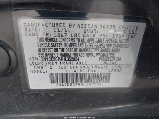 Nissan Versa Note Sv 2017 3N1CE2CP4HL352924 Image 9