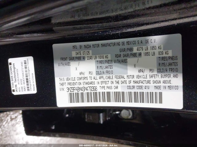 Mazda Mazda3 2.5 S Select Sport 2025 3MZBPABM4SM479398 Image 9