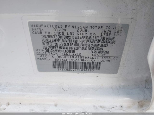 Nissan Versa 1.6 Sv 2024 3N1CN8EV5RL858830 Image 9