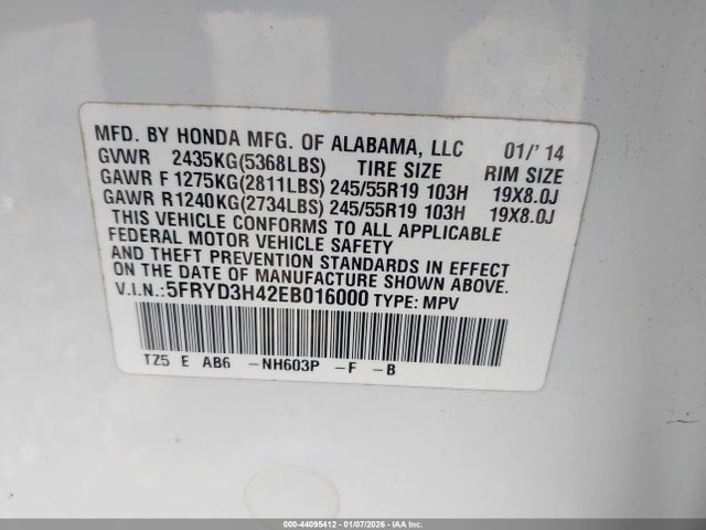 2014 ACURA MDX 5FRYD3H42EB016000 Photo 8