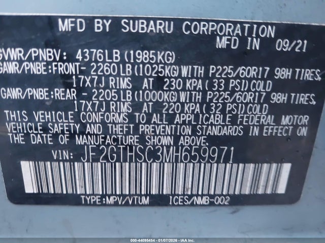 JF2GTHSC3MH659971 Subaru Crosstrek Sport